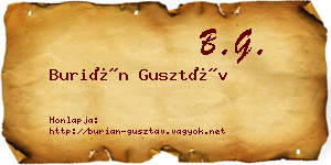 Burián Gusztáv névjegykártya
