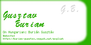 gusztav burian business card